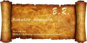 Bakator Romuald névjegykártya